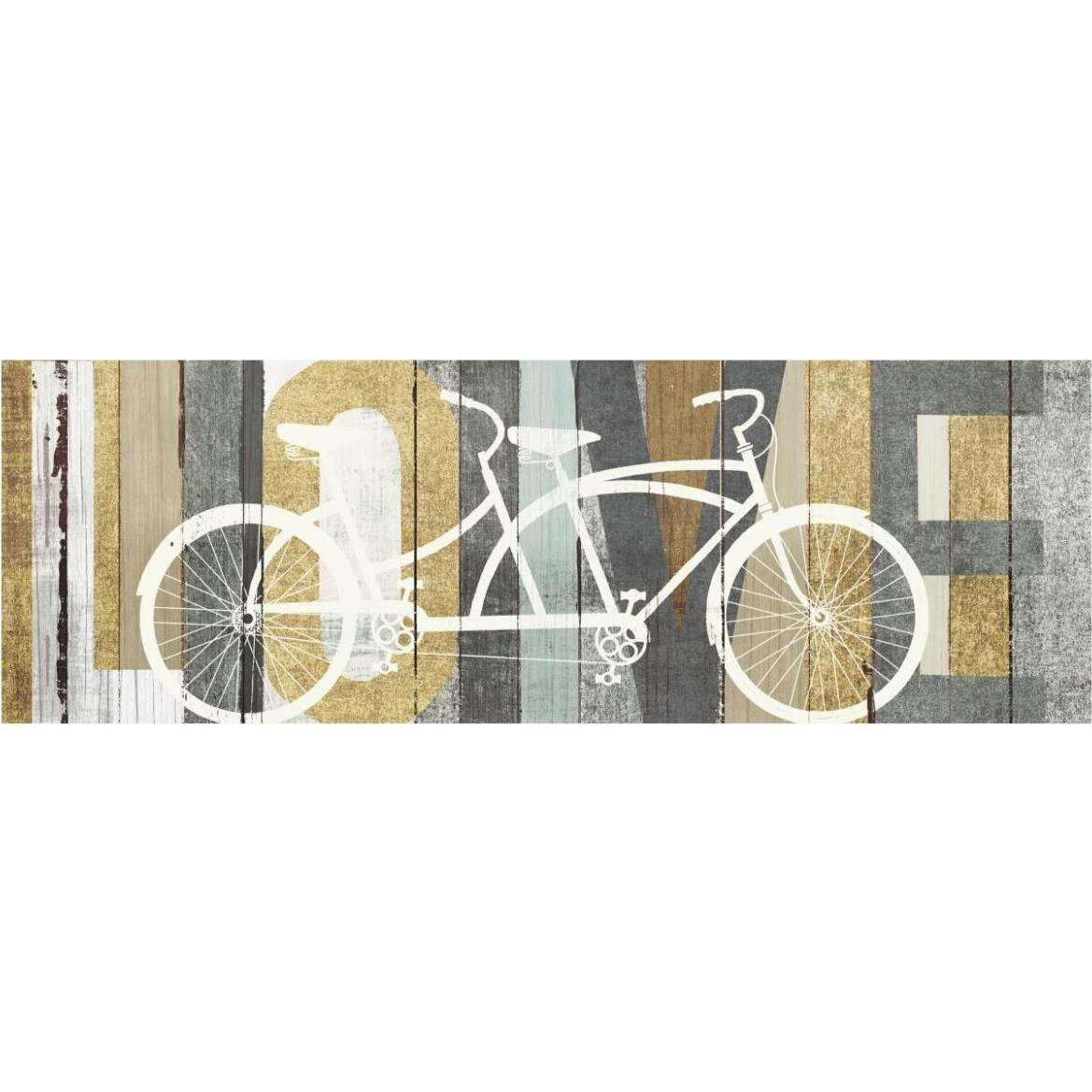 Beachscape Tandem Bicycle Love Gold Neutral -Paper Art-74&quotx26"