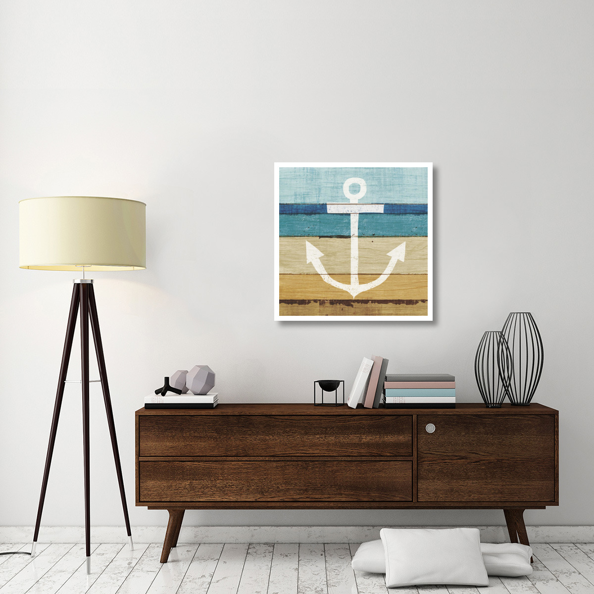 Beachscape III Anchor -Paper Art-32&quotx32"
