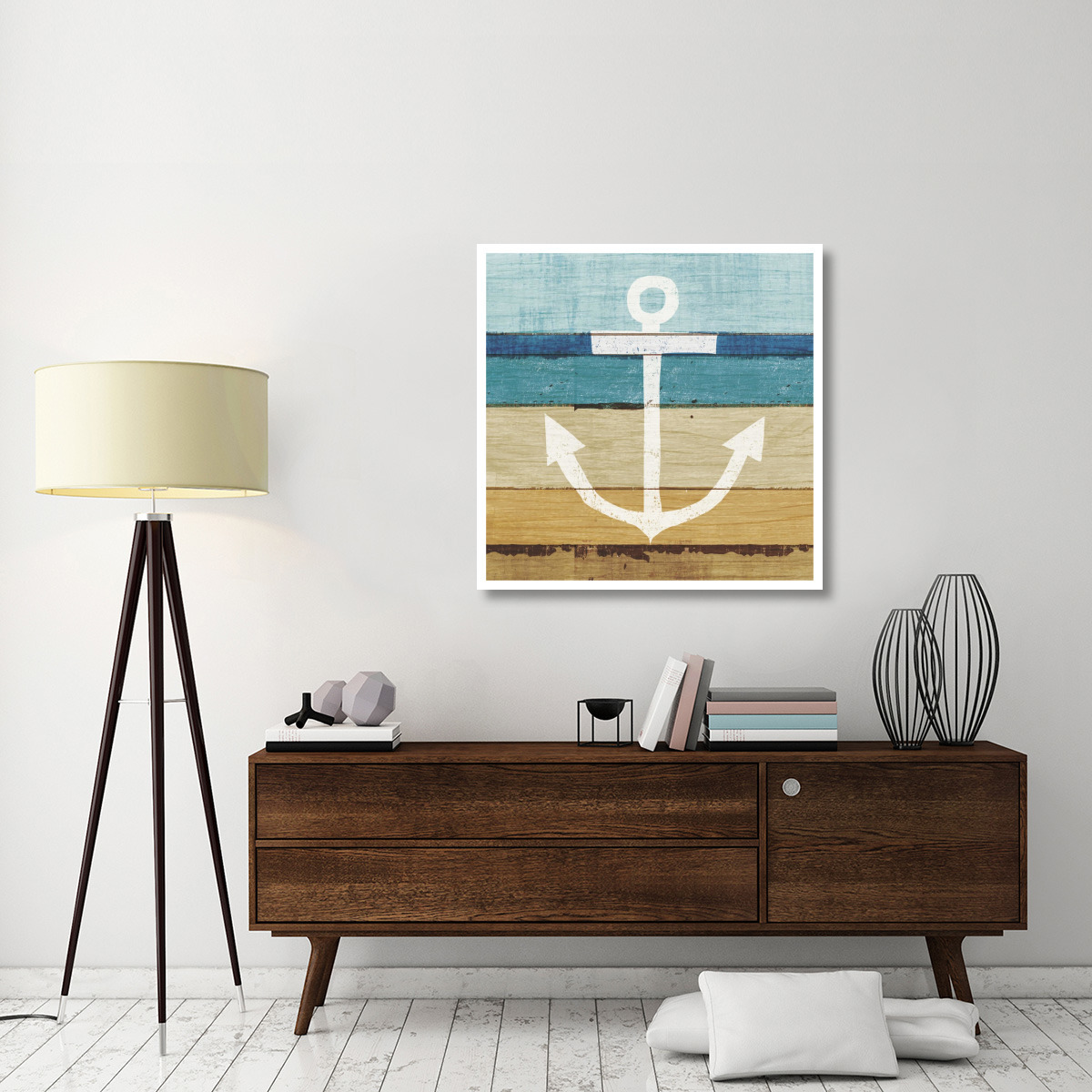 Beachscape III Anchor -Paper Art-38&quotx38"