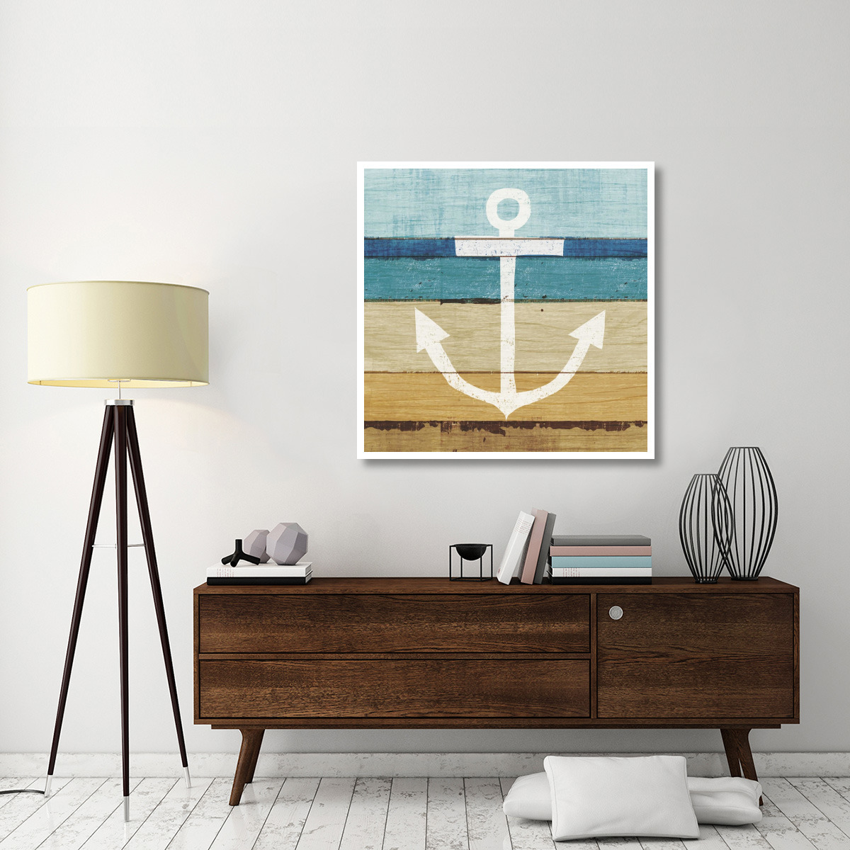 Beachscape III Anchor -Paper Art-42&quotx42"