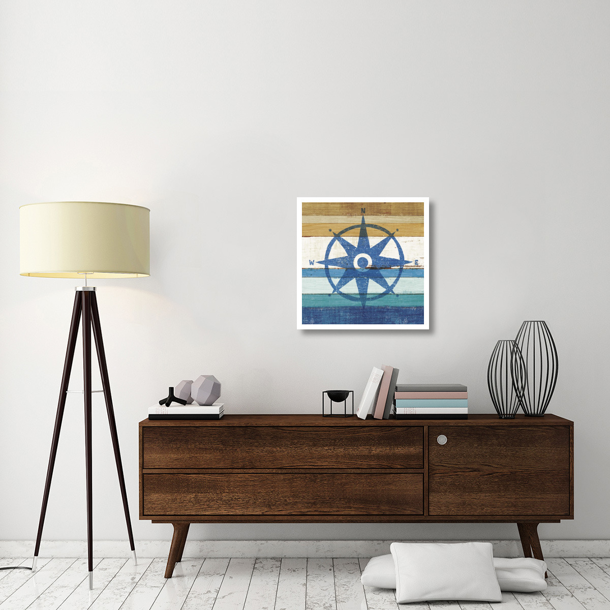 Beachscape IV Compass -Paper Art-26&quotx26"