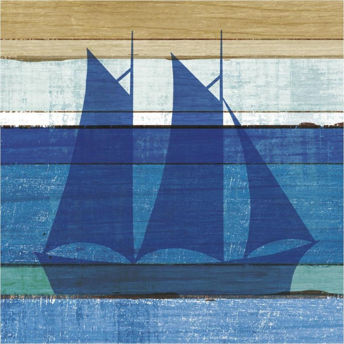 Beachscape V Boat -Paper Art-38&quotx38"
