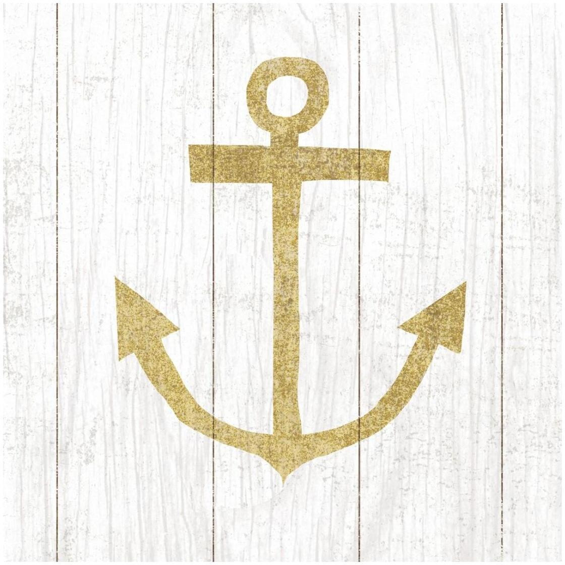 Beachscape III Anchor Gold Neutral -Paper Art-26&quotx26"