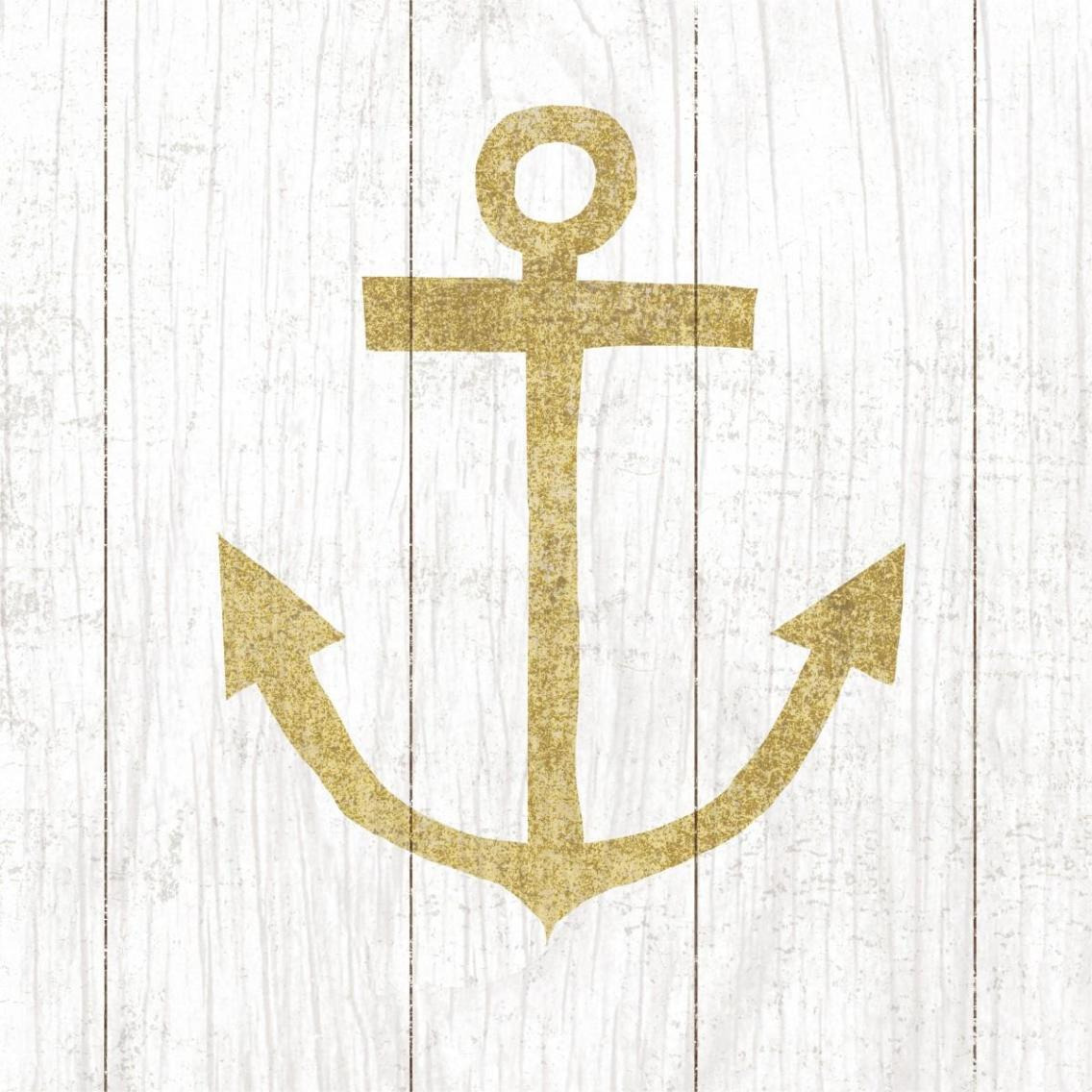 Beachscape III Anchor Gold Neutral -Paper Art-38&quotx38"
