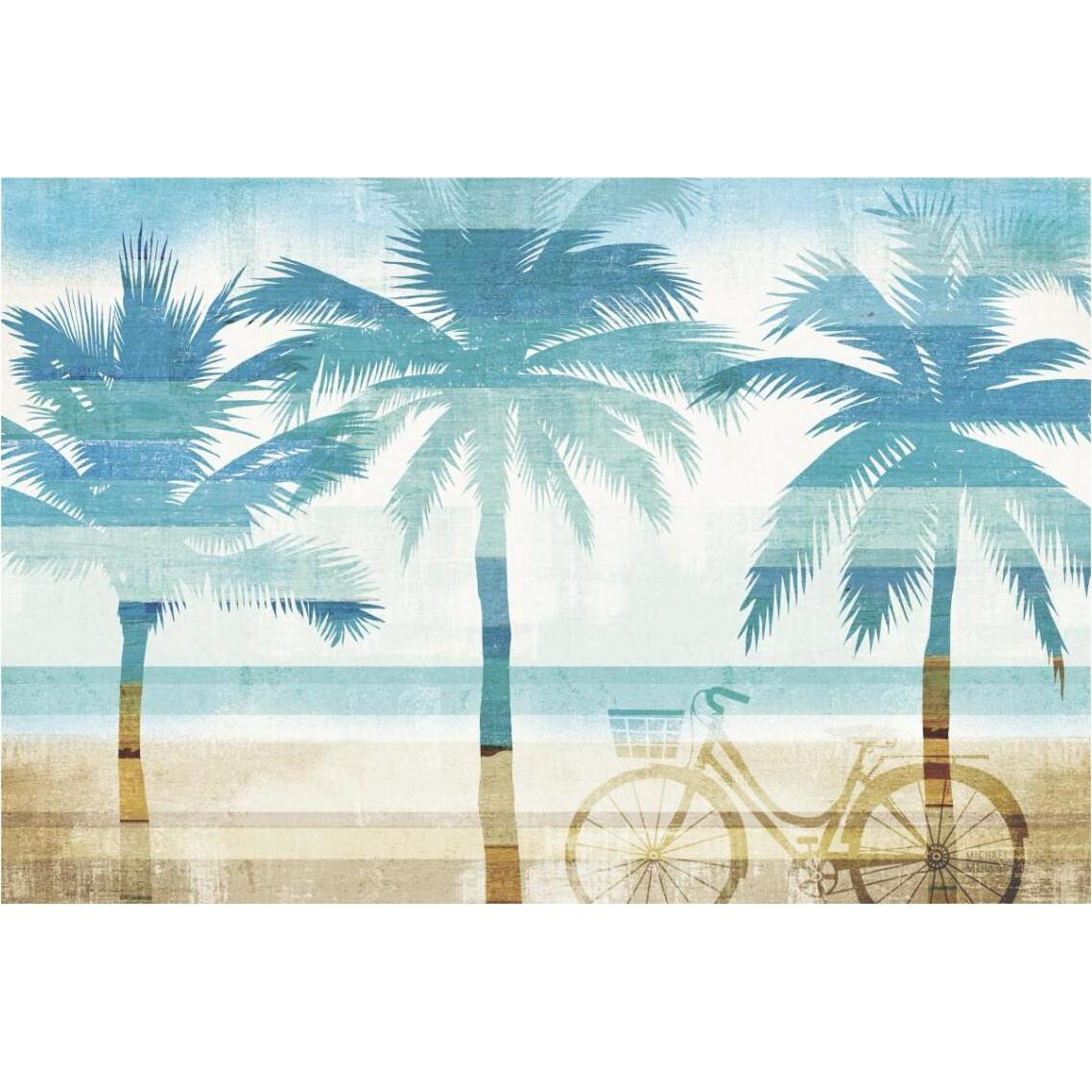 Beachscape Palms I -Paper Art-38&quotx26"