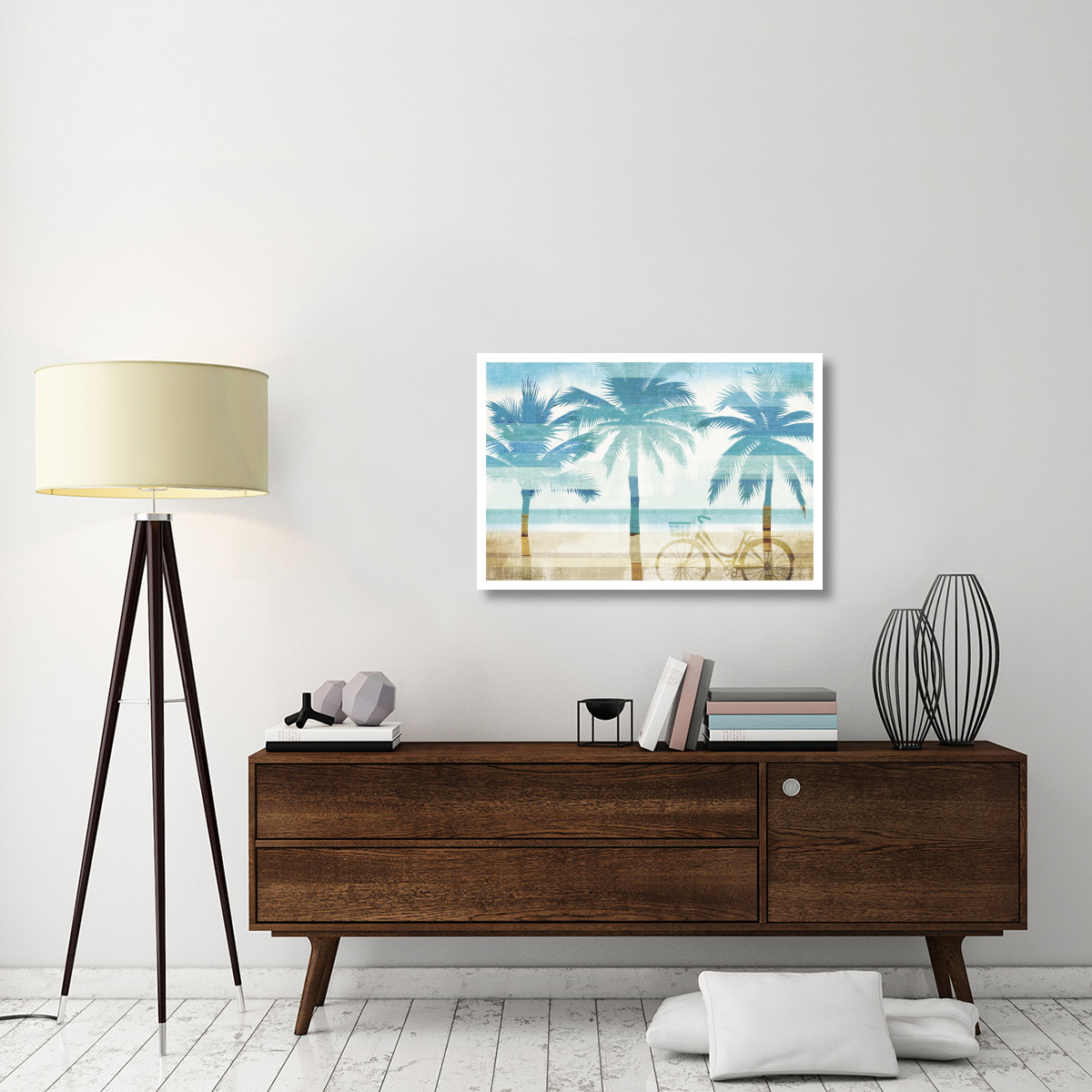 Beachscape Palms I -Paper Art-38&quotx26"