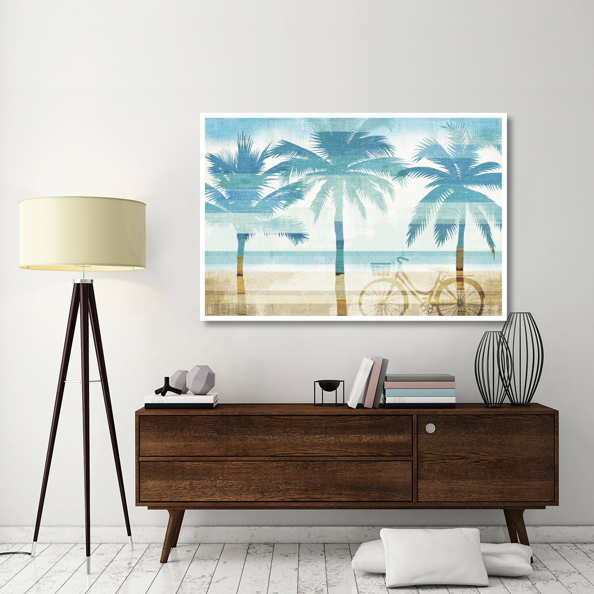 Beachscape Palms I -Paper Art-62&quotx42"