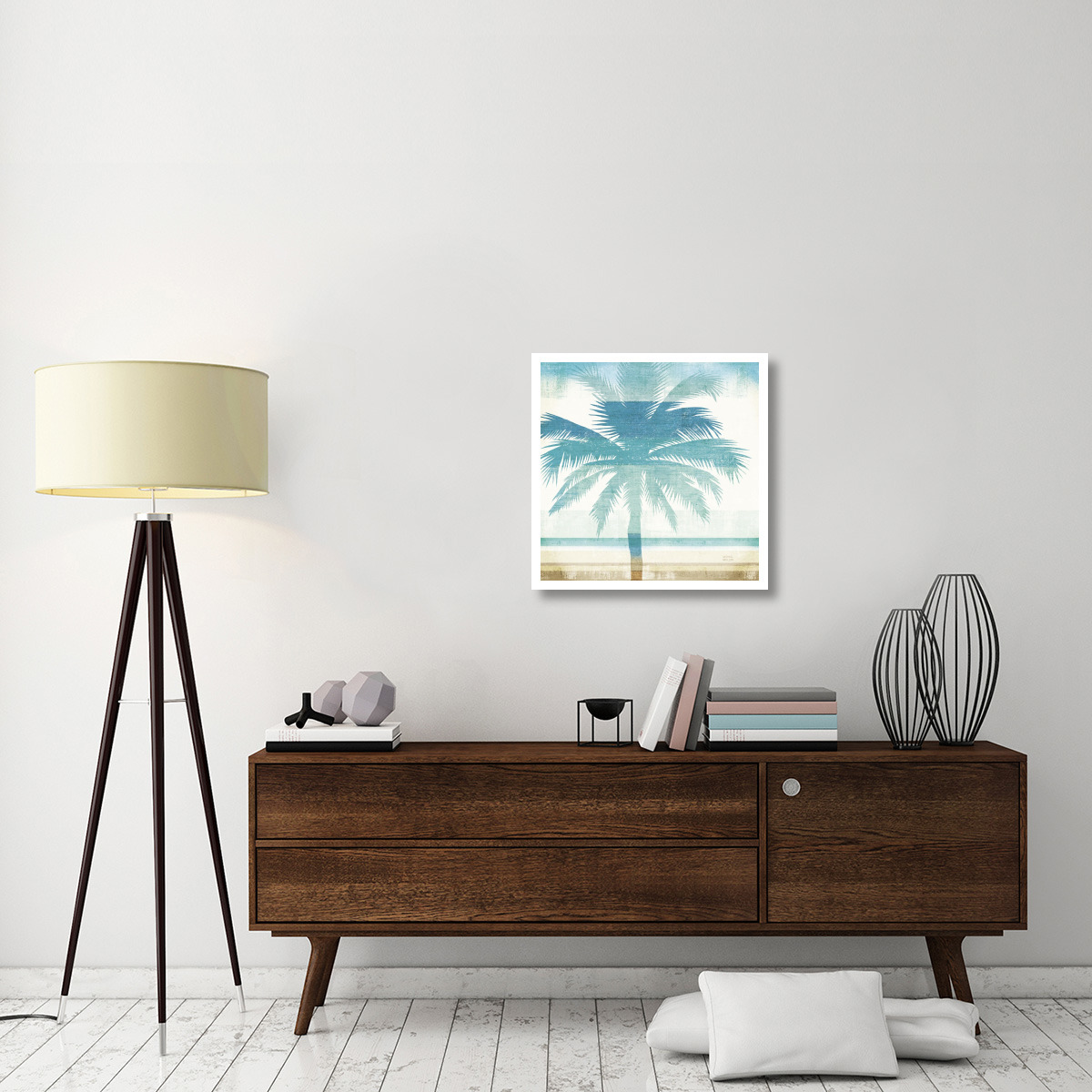Beachscape Palms II -Paper Art-26&quotx26"