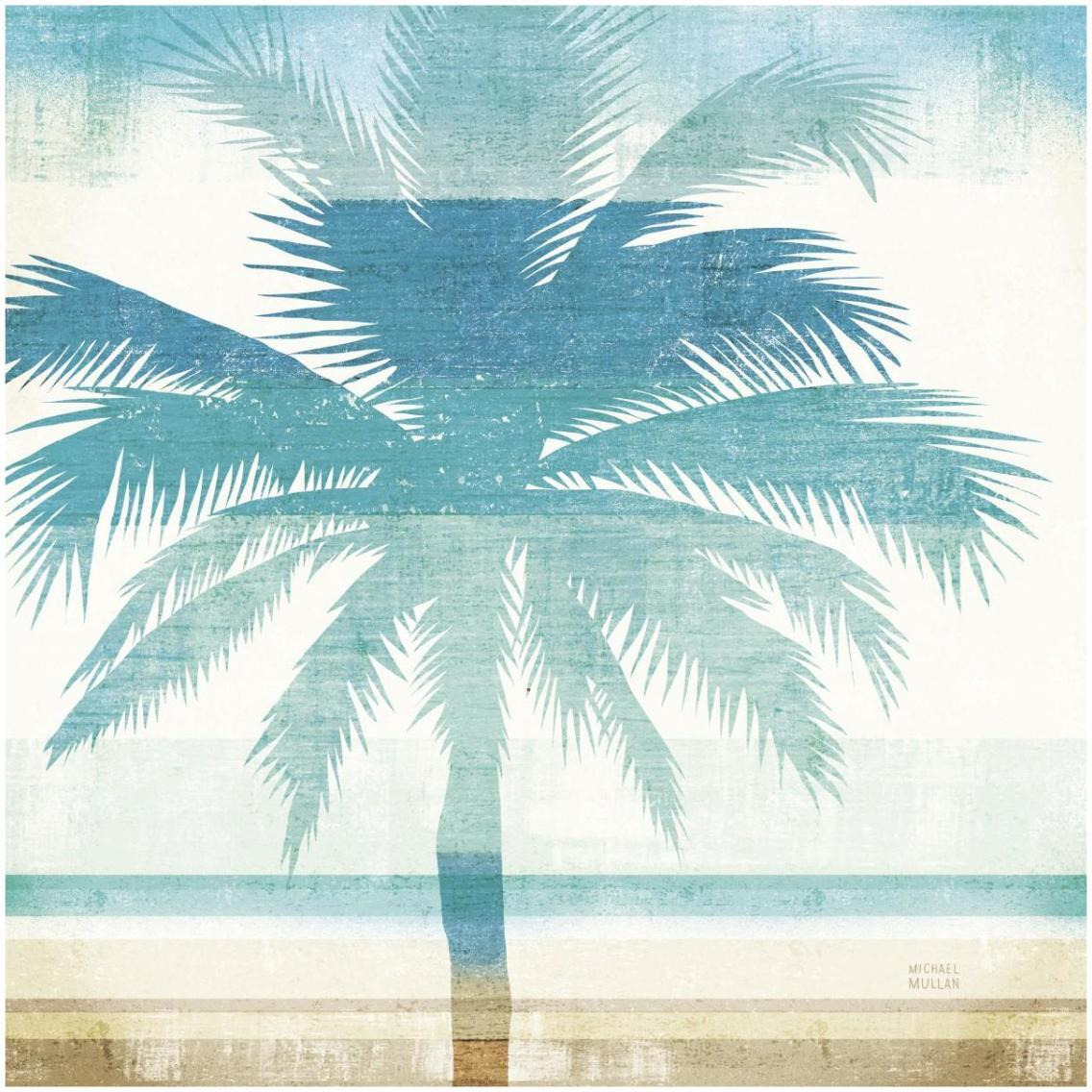 Beachscape Palms II -Paper Art-32&quotx32"