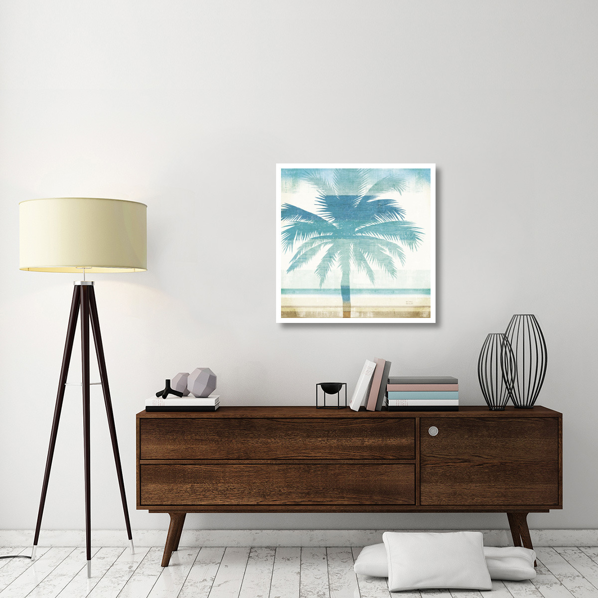 Beachscape Palms II -Paper Art-32&quotx32"