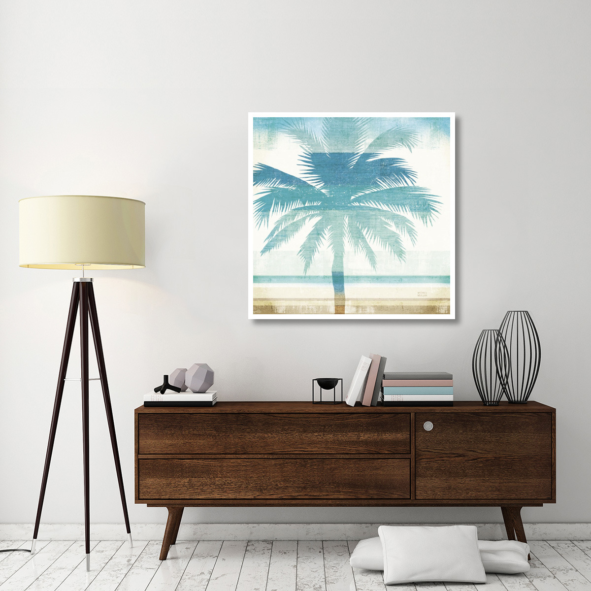 Beachscape Palms II -Paper Art-42&quotx42"