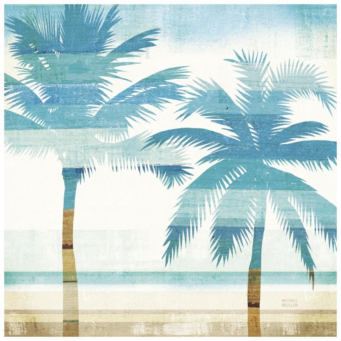 Beachscape Palms III -Paper Art-26&quotx26"