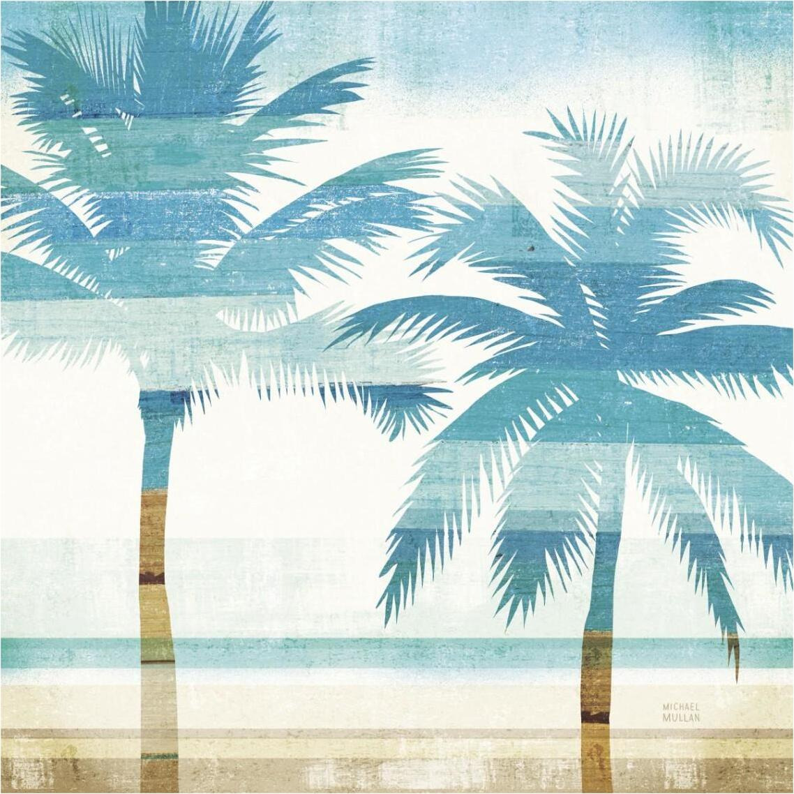 Beachscape Palms III -Paper Art-38&quotx38"