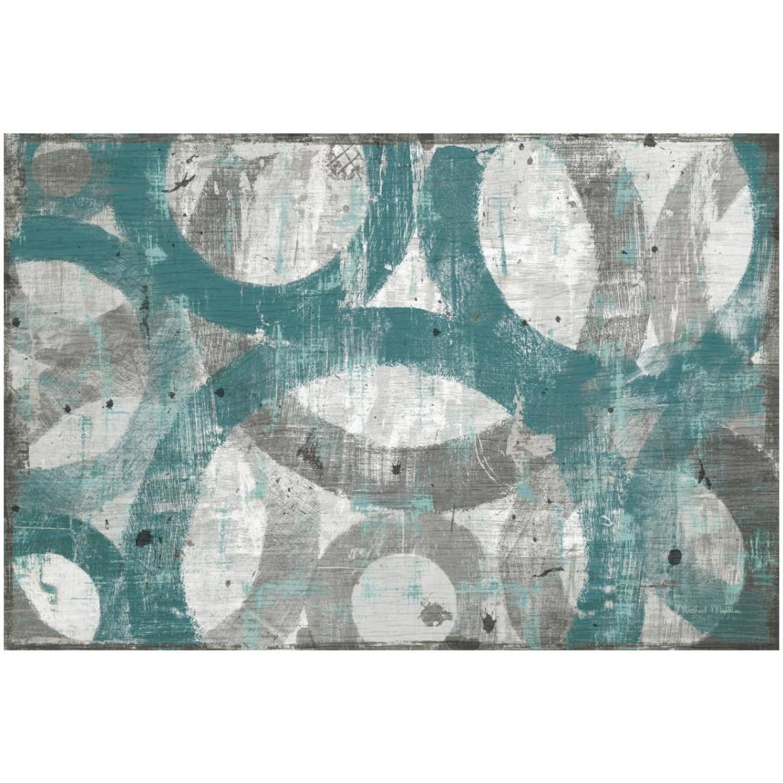 Industrial I Teal -Paper Art-32&quotx22"