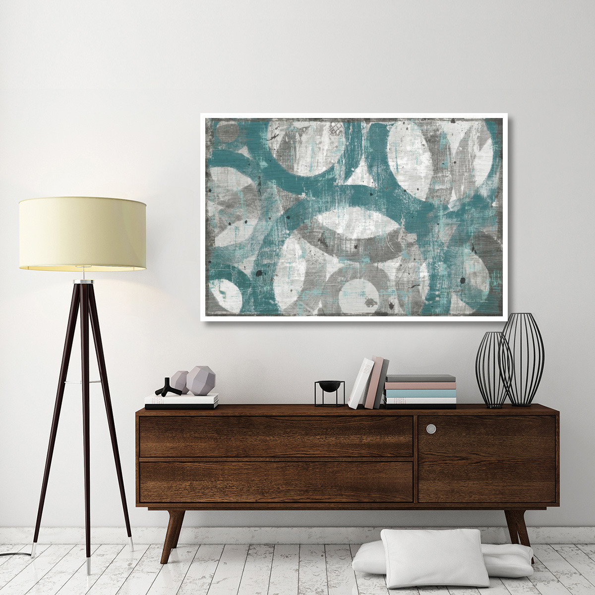 Industrial I Teal -Paper Art-62&quotx42"
