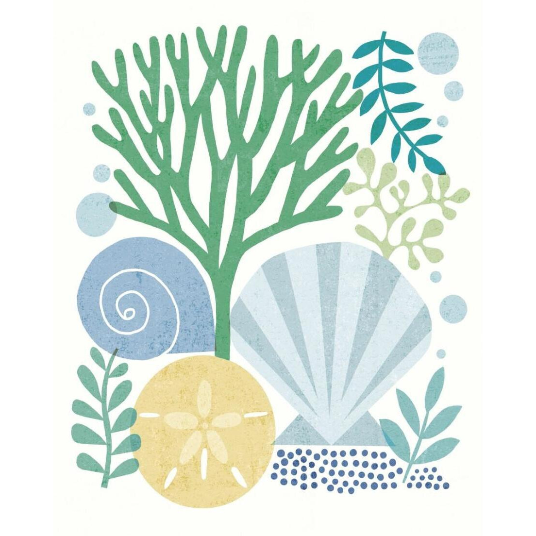 Under Sea Treasures VI Sea Glass -Paper Art-22&quotx26"