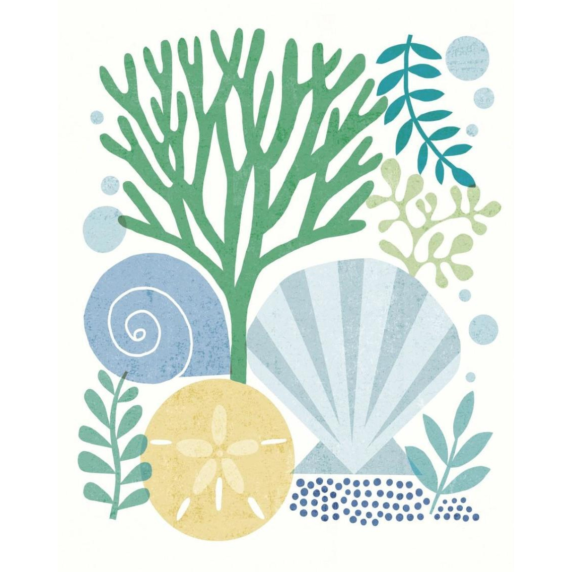 Under Sea Treasures VI Sea Glass -Paper Art-30&quotx37"