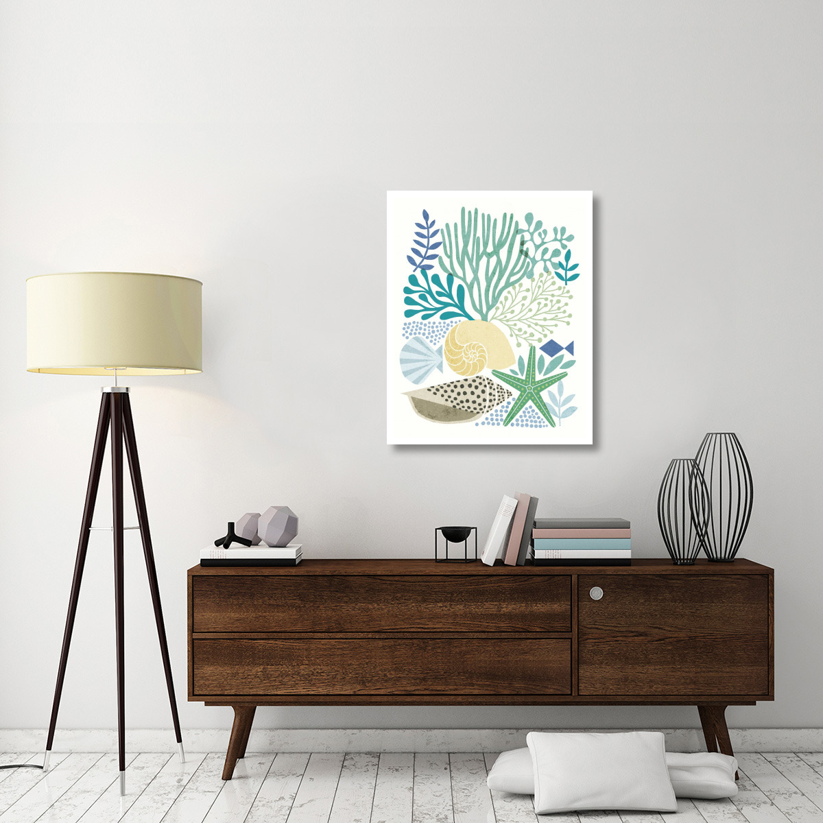 Under Sea Treasures V Sea Glass -Paper Art-30&quotx37"