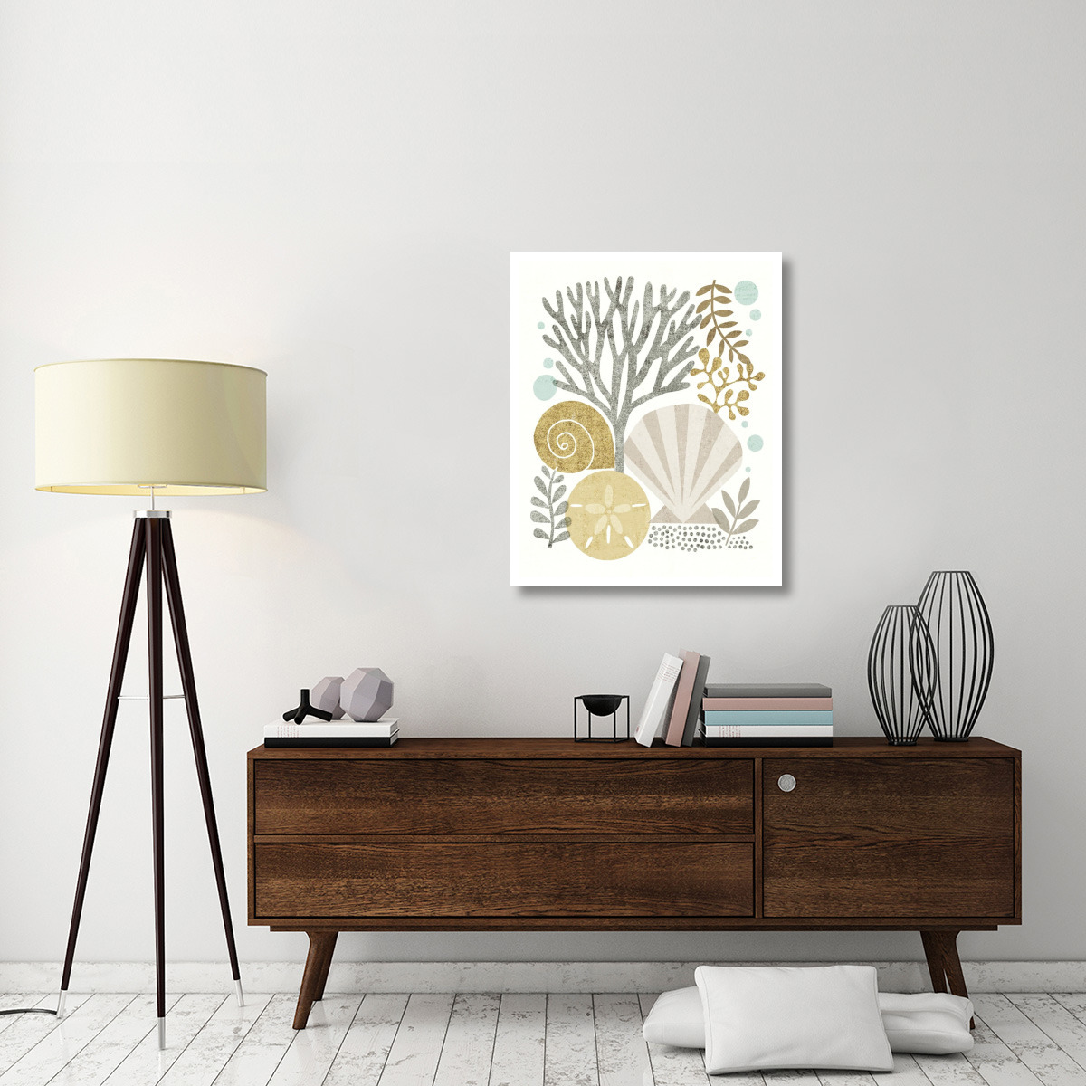 Under Sea Treasures V Gold Neutral -Paper Art-30&quotx37"