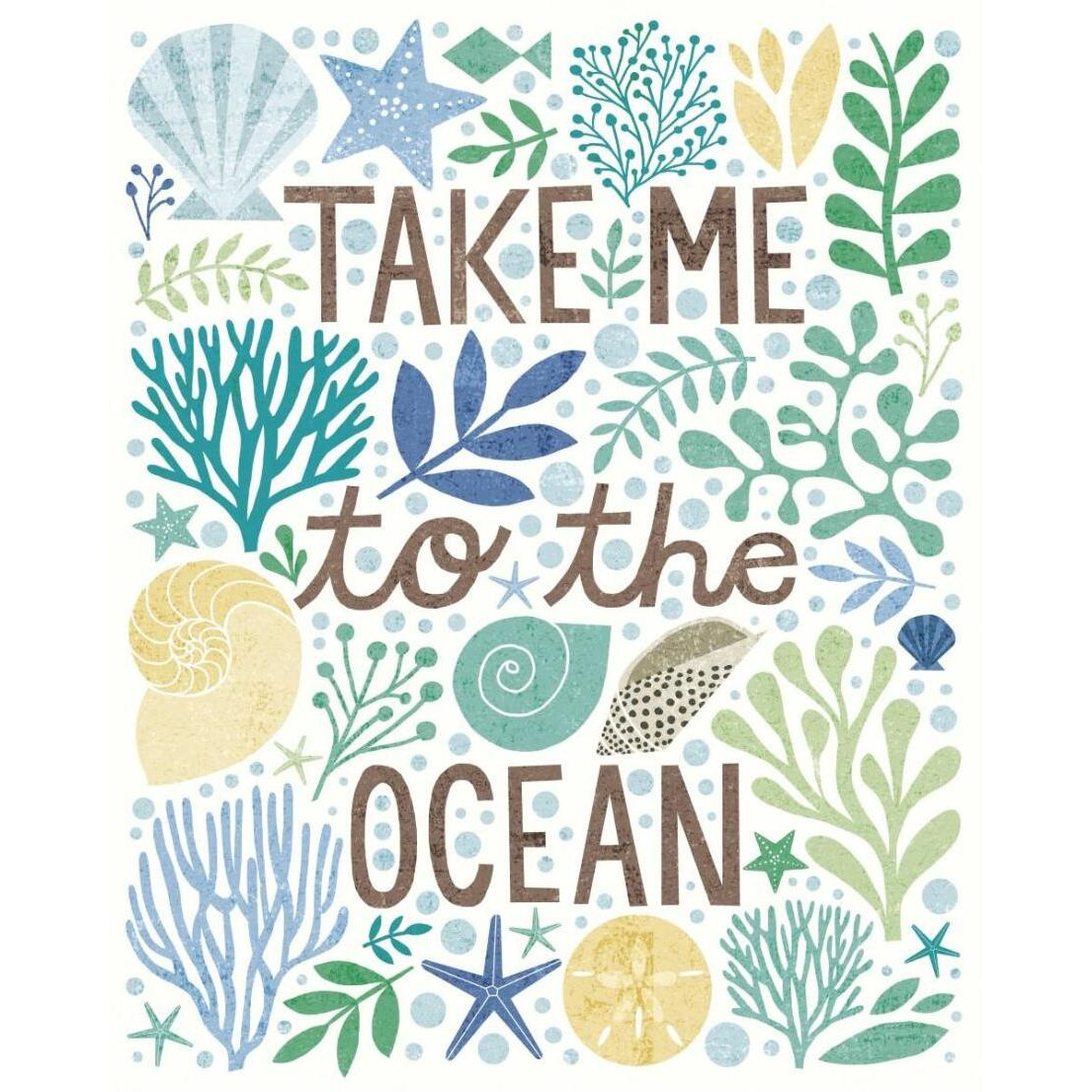 Under Sea Treasures IV Sea Glass -Paper Art-22&quotx26"