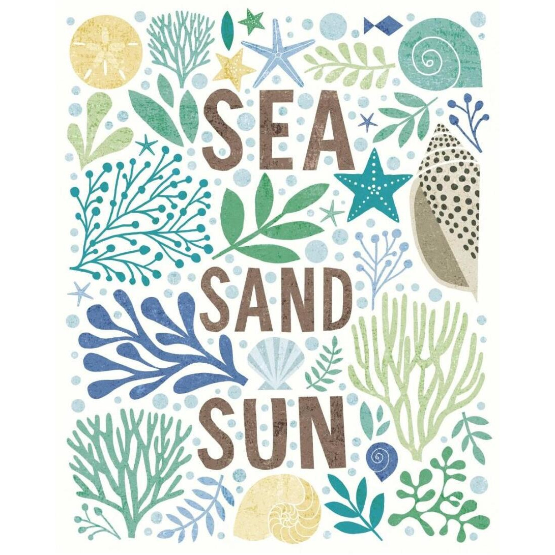 Under Sea Treasures III Sea Glass -Paper Art-18&quotx22"