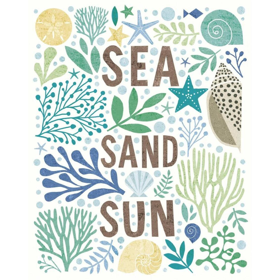 Under Sea Treasures III Sea Glass -Paper Art-30&quotx37"