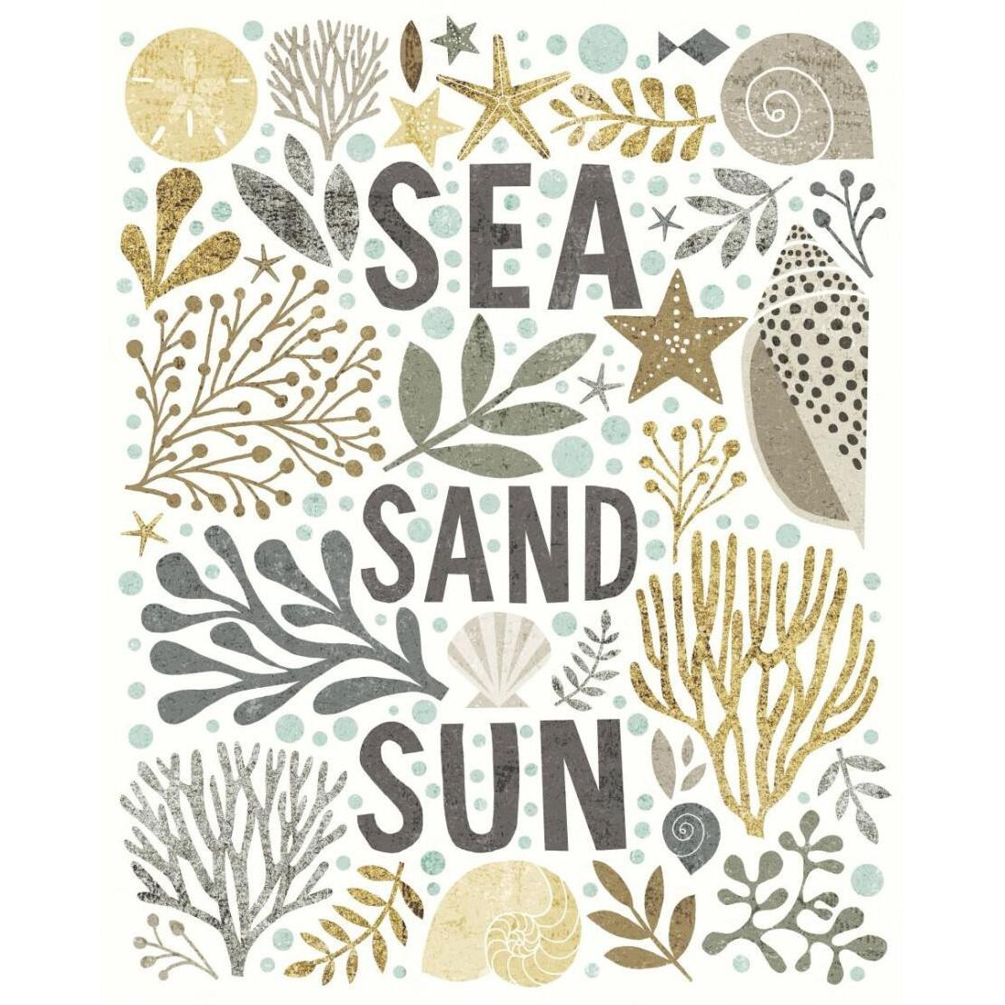 Under Sea Treasures III Gold Neutral -Paper Art-22&quotx26"