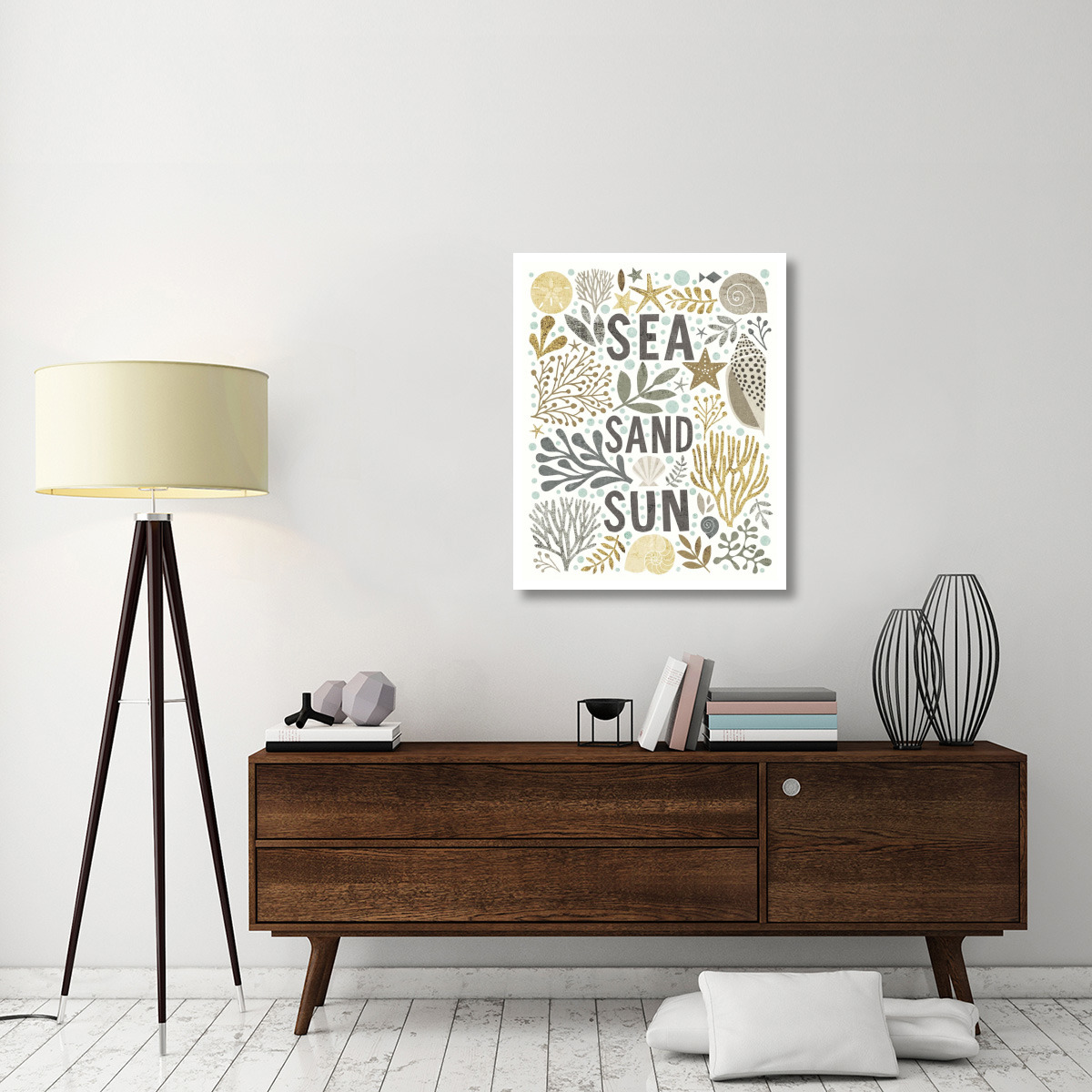 Under Sea Treasures III Gold Neutral -Paper Art-30&quotx37"