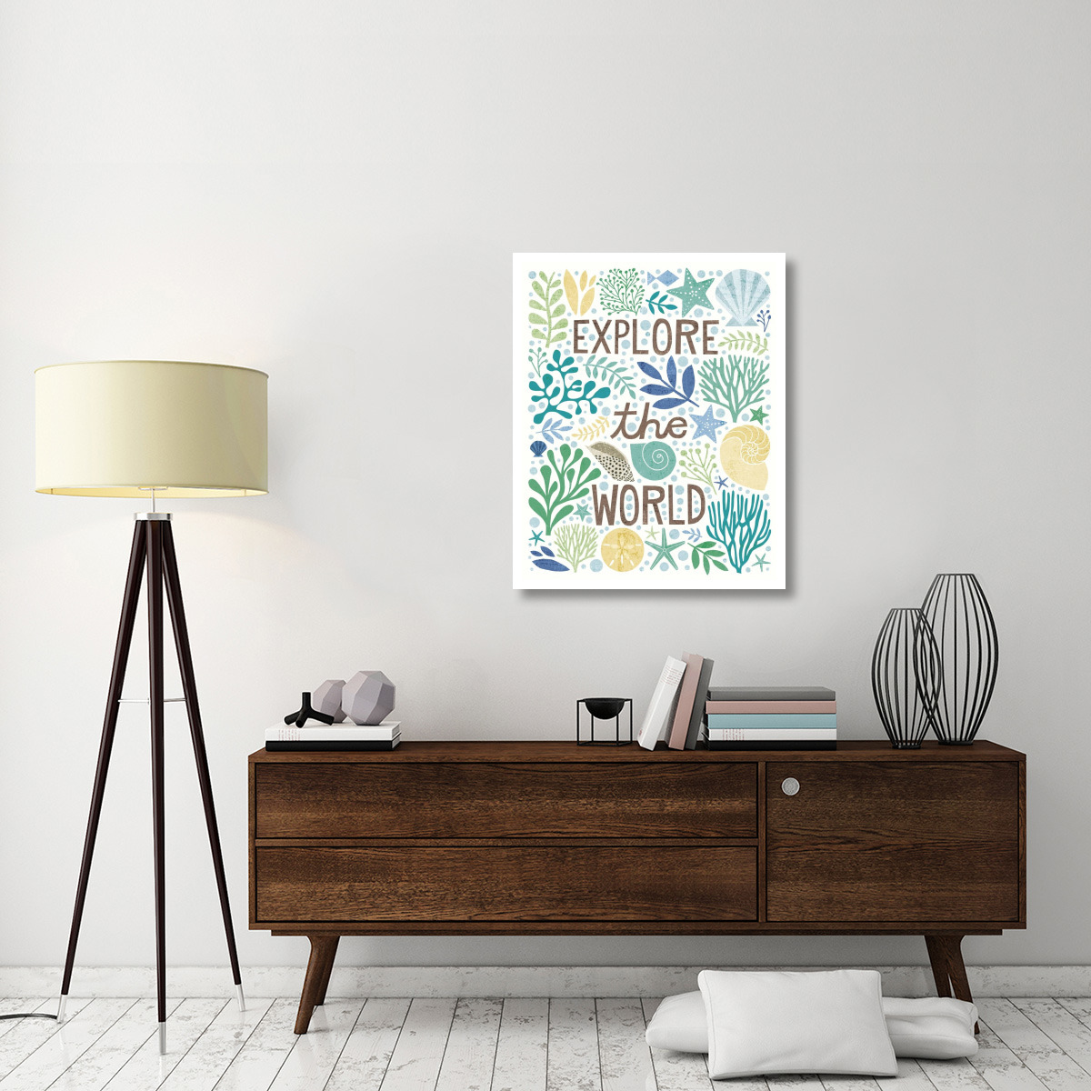 Under Sea Treasures I Sea Glass -Paper Art-30&quotx37"