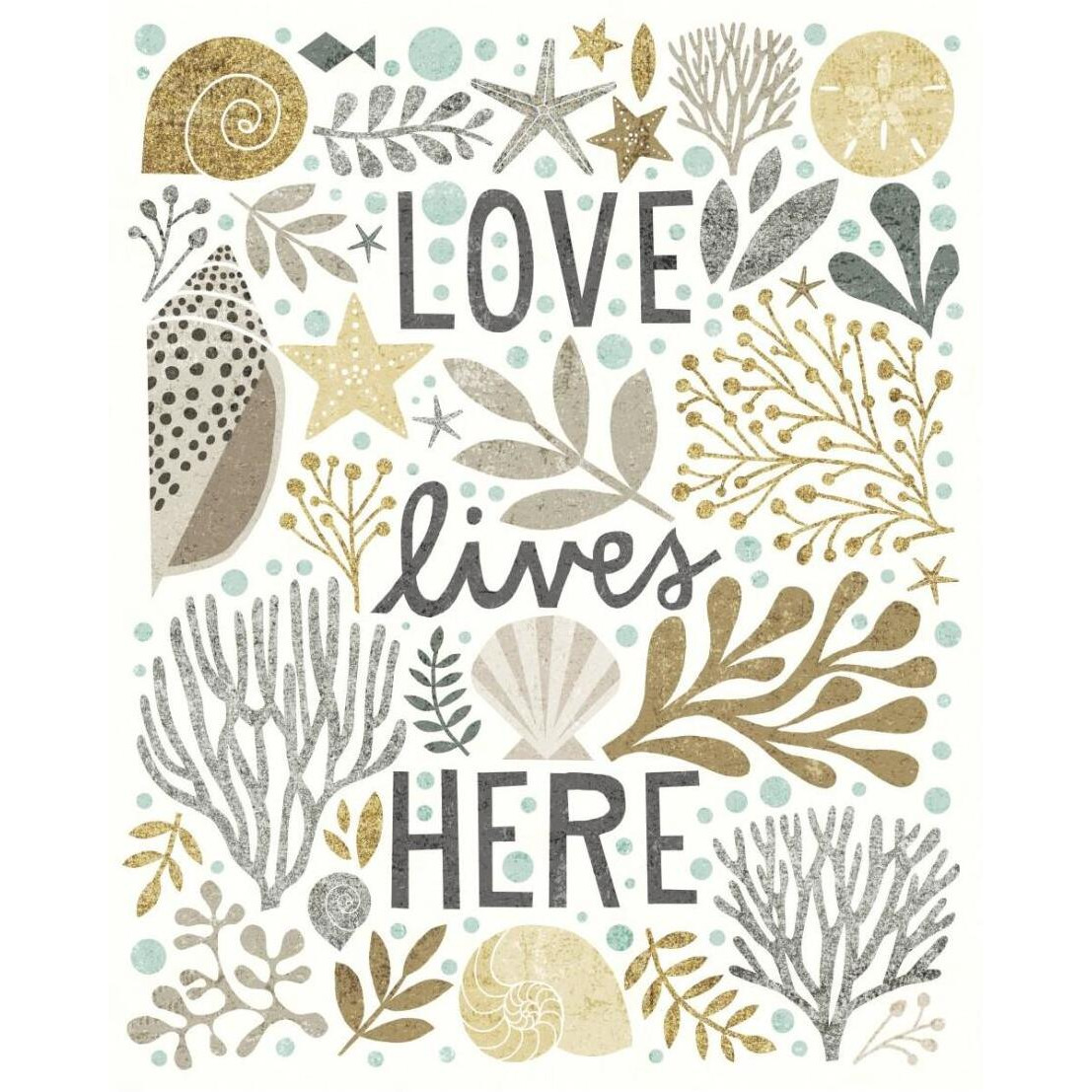 Under Sea Treasures II Gold Neutral -Paper Art-22&quotx26"