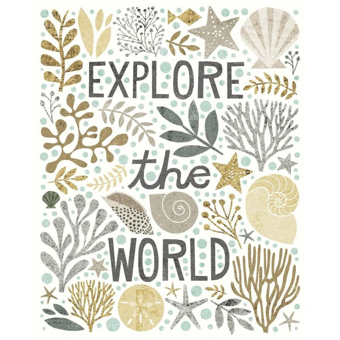 Under Sea Treasures I Gold Neutral -Paper Art-22&quotx26"