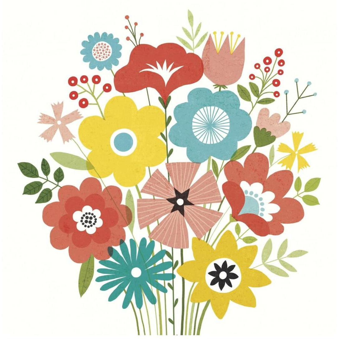 Seaside Bouquet IV -Paper Art-20&quotx20"