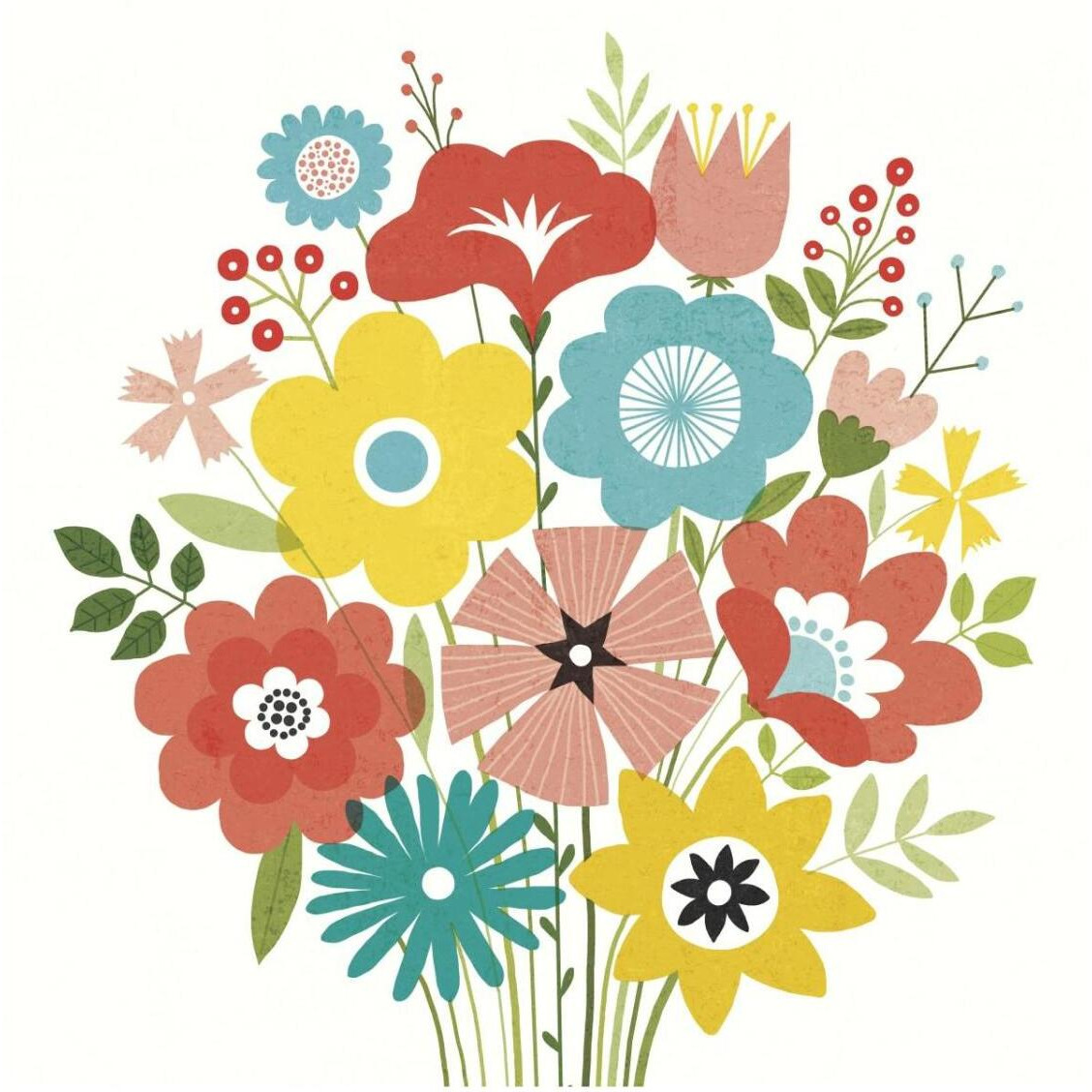 Seaside Bouquet IV -Paper Art-32&quotx32"