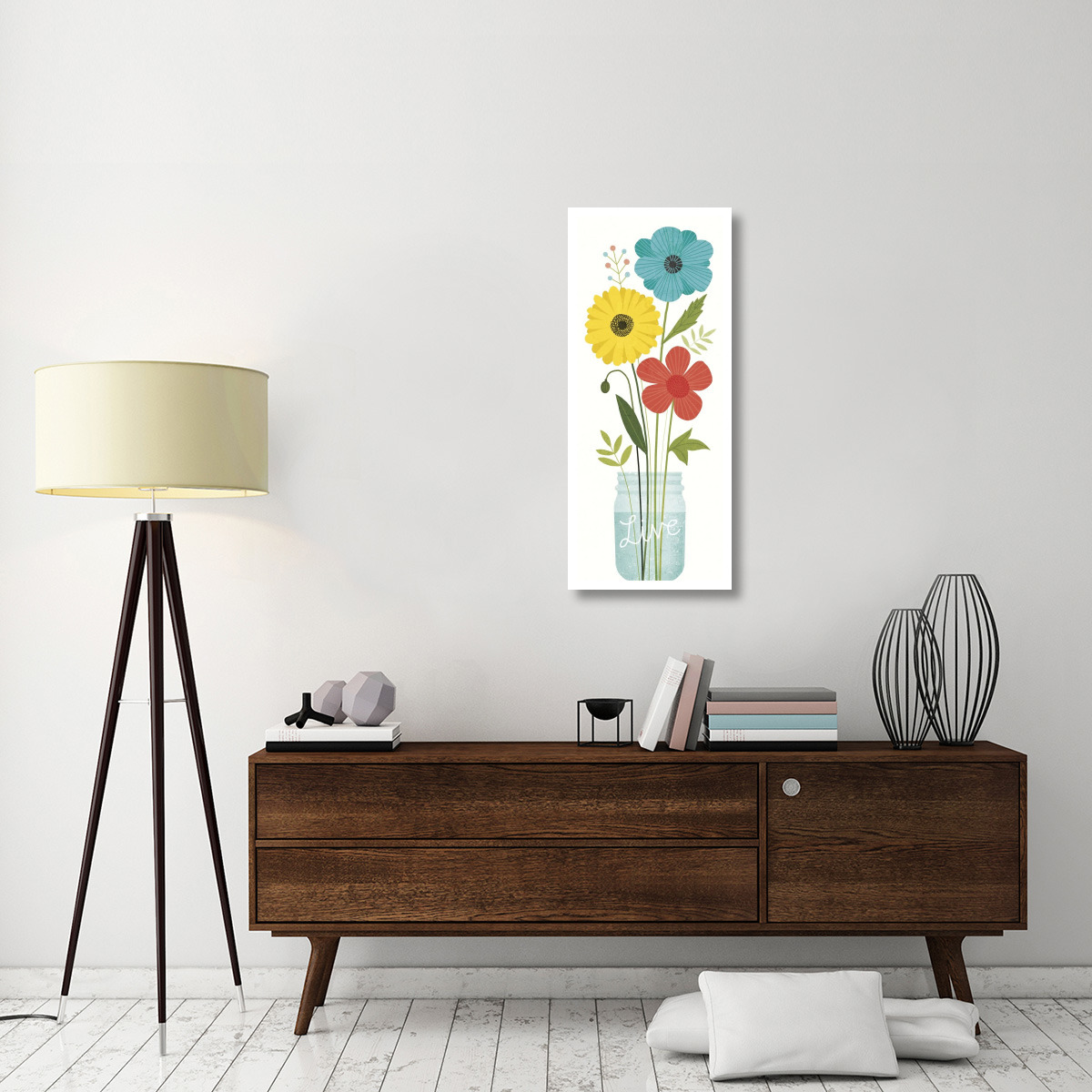 Seaside Bouquet V Mason Jar -Paper Art-18&quotx42"