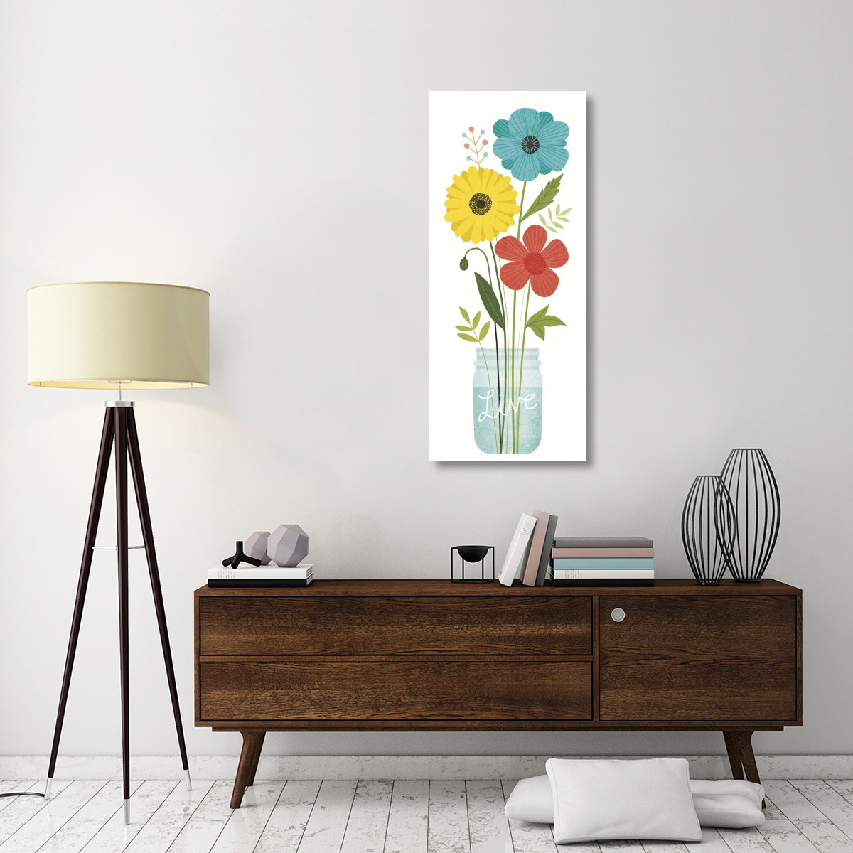 Seaside Bouquet V Mason Jar -Paper Art-22&quotx52"
