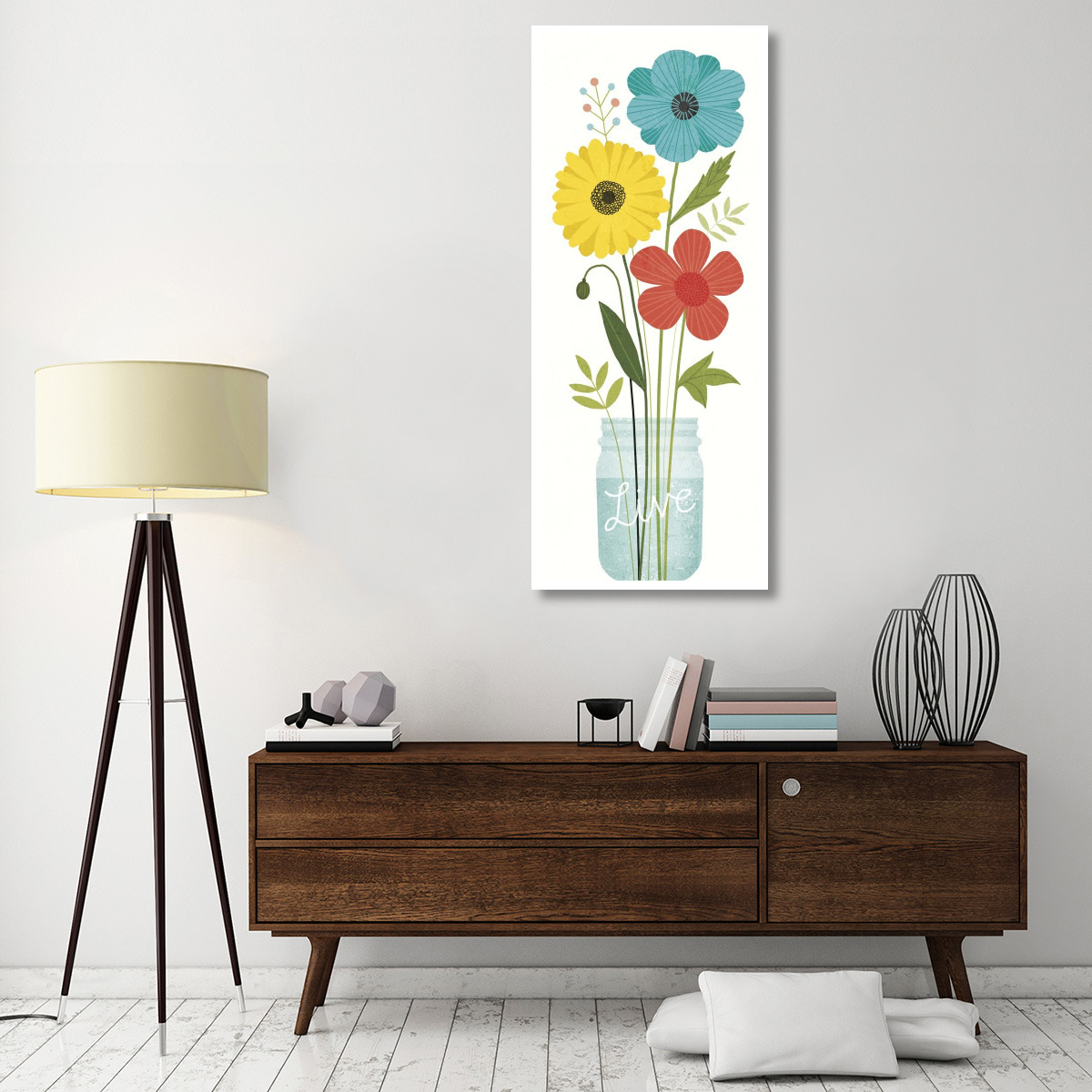 Seaside Bouquet V Mason Jar -Paper Art-26&quotx62"