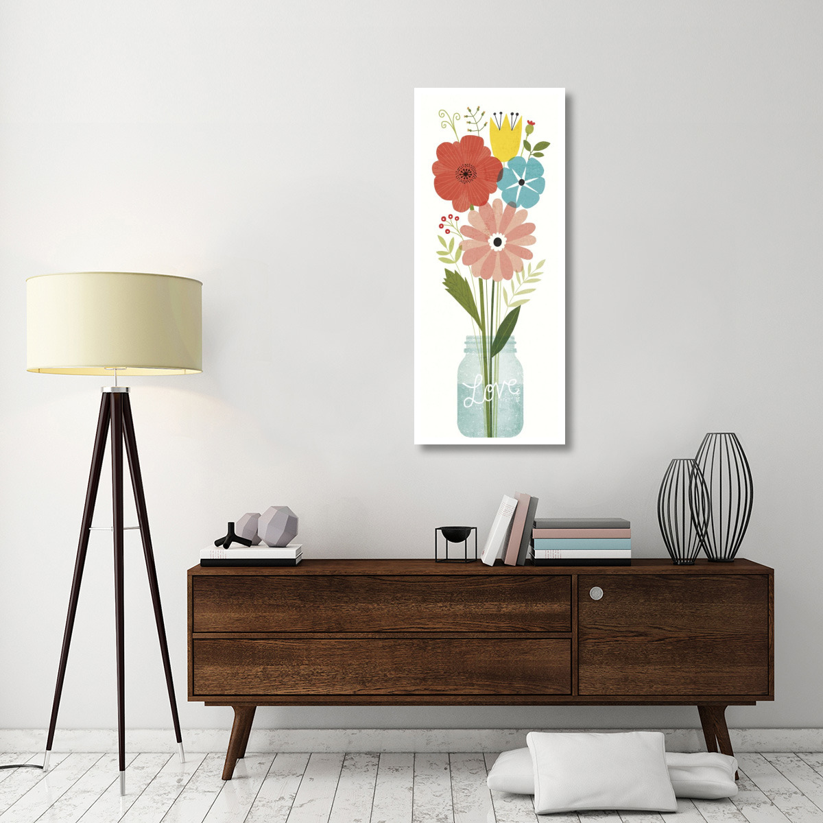 Seaside Bouquet VI Mason Jar -Paper Art-22&quotx52"