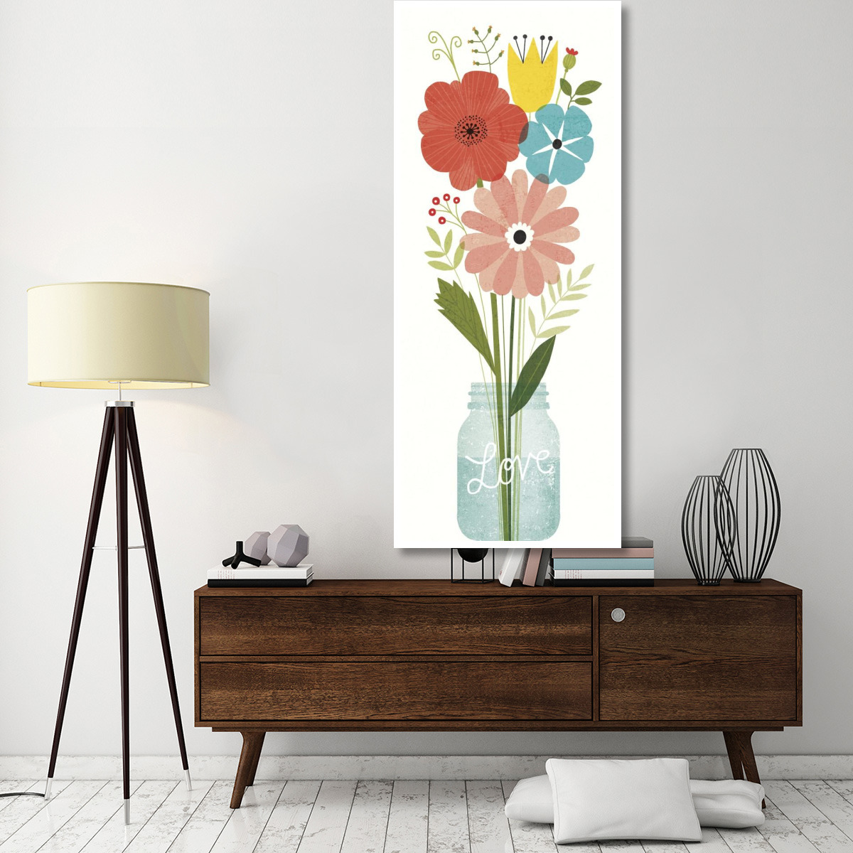 Seaside Bouquet VI Mason Jar -Paper Art-32&quotx77"