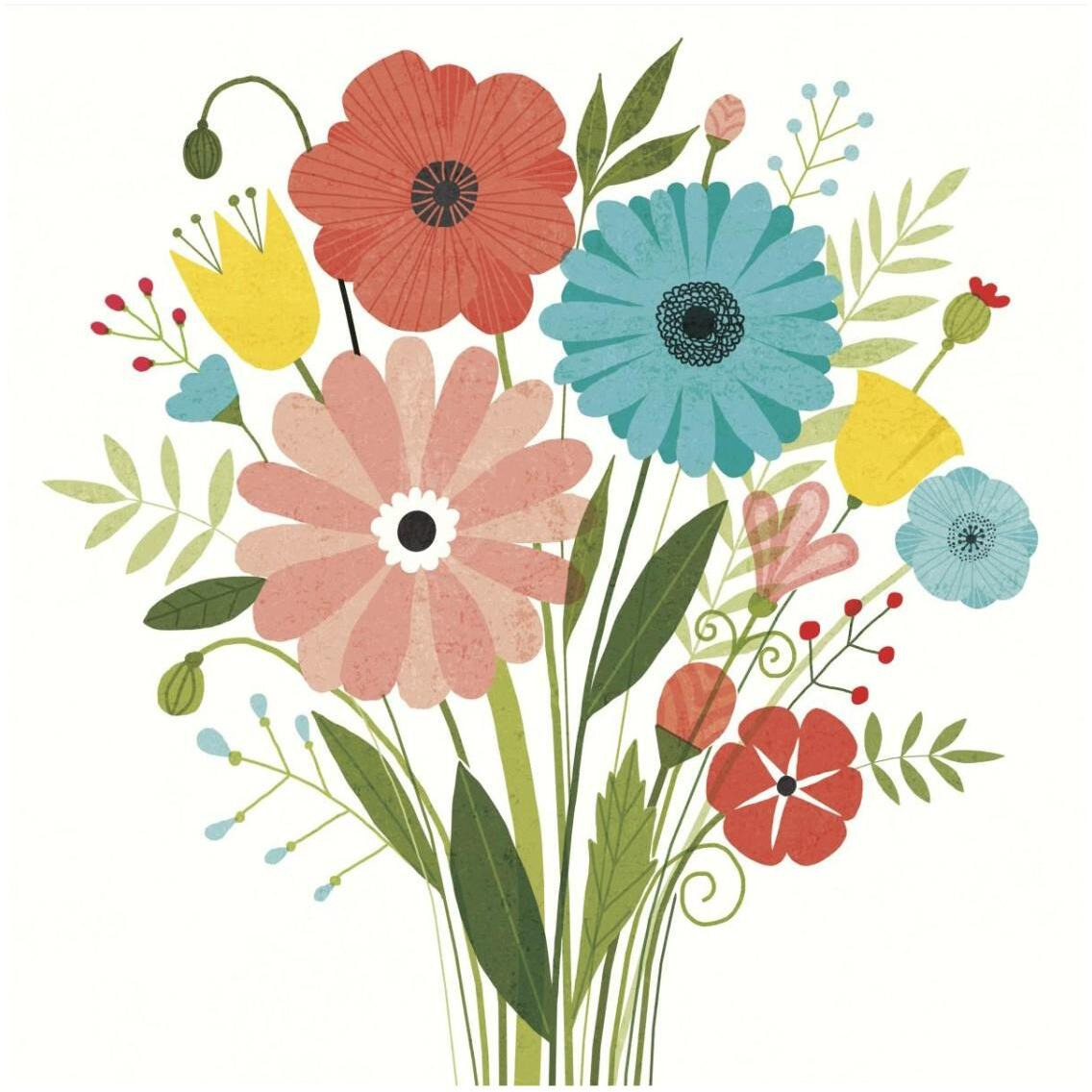 Seaside Bouquet II -Paper Art-32&quotx32"