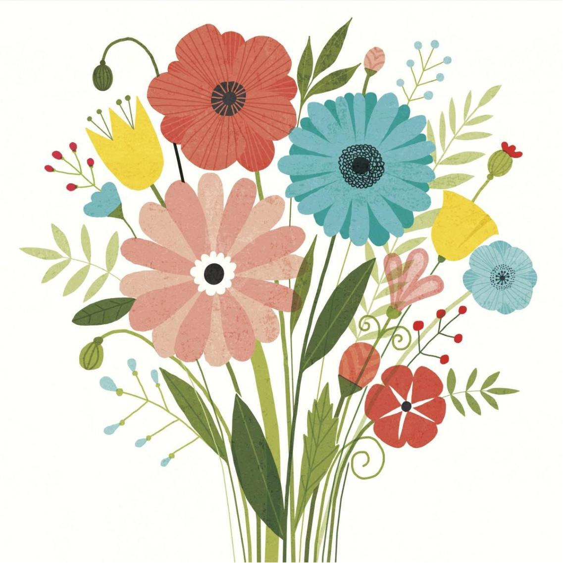 Seaside Bouquet II -Paper Art-38&quotx38"