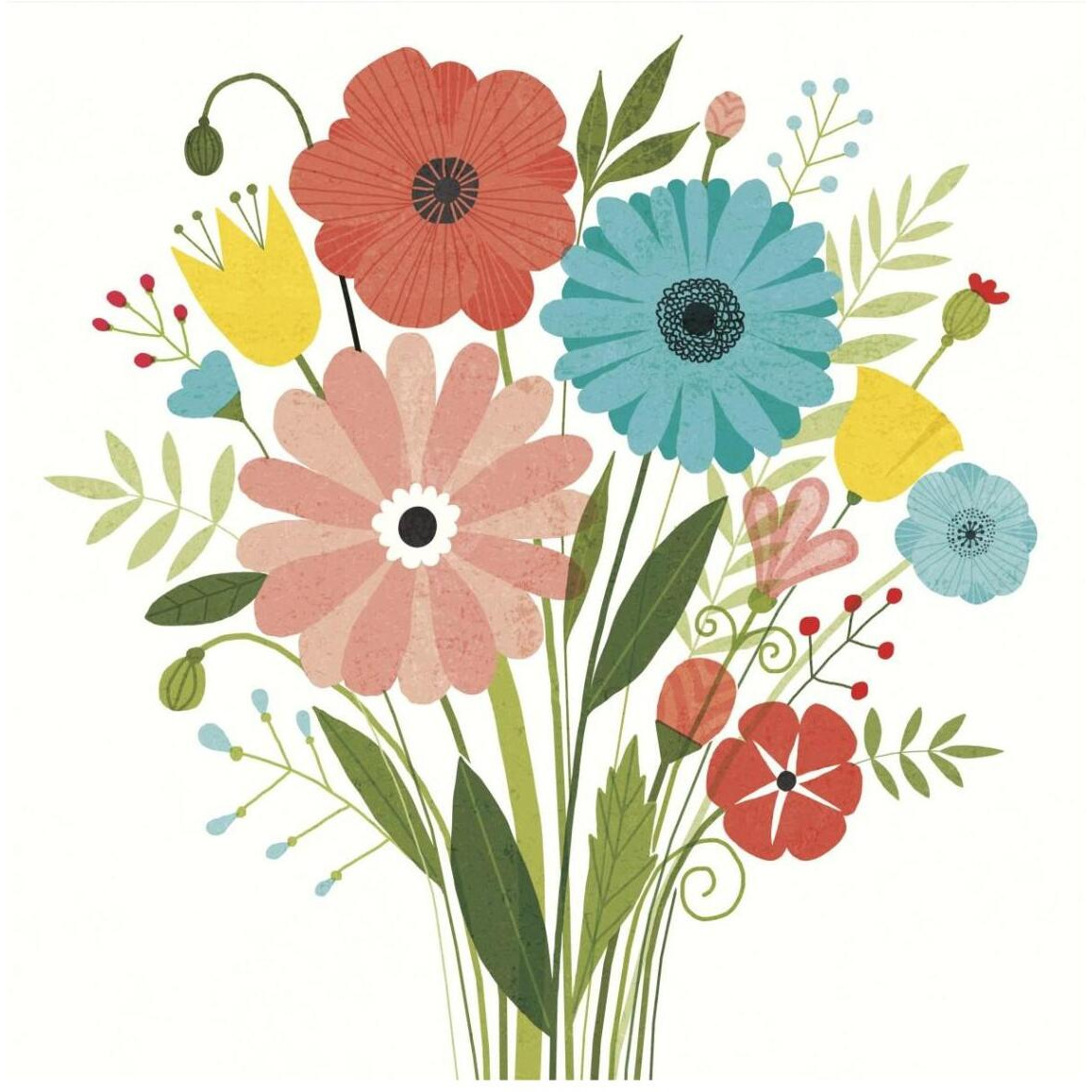 Seaside Bouquet II -Paper Art-42&quotx42"