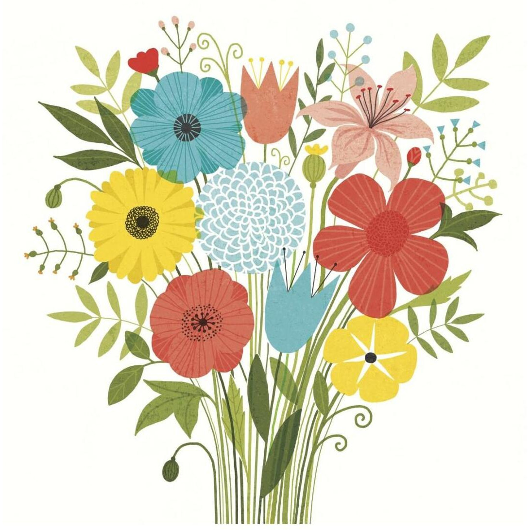 Seaside Bouquet I -Paper Art-20&quotx20"