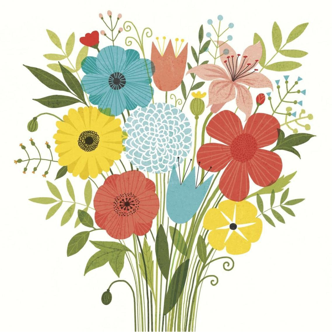 Seaside Bouquet I -Paper Art-38&quotx38"