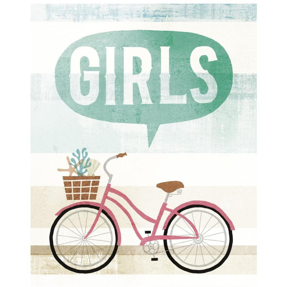 Beach Cruiser Girls II -Paper Art-22&quotx26"