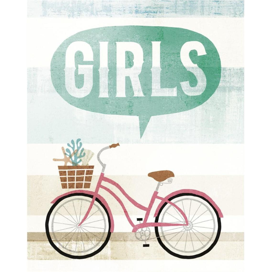 Beach Cruiser Girls II -Paper Art-30&quotx37"