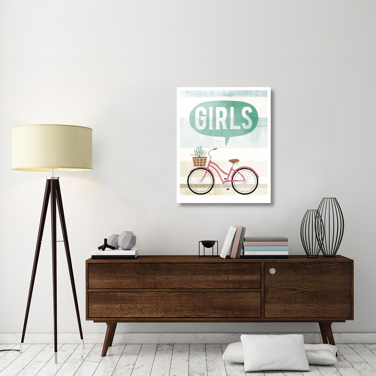Beach Cruiser Girls II -Paper Art-30&quotx37"
