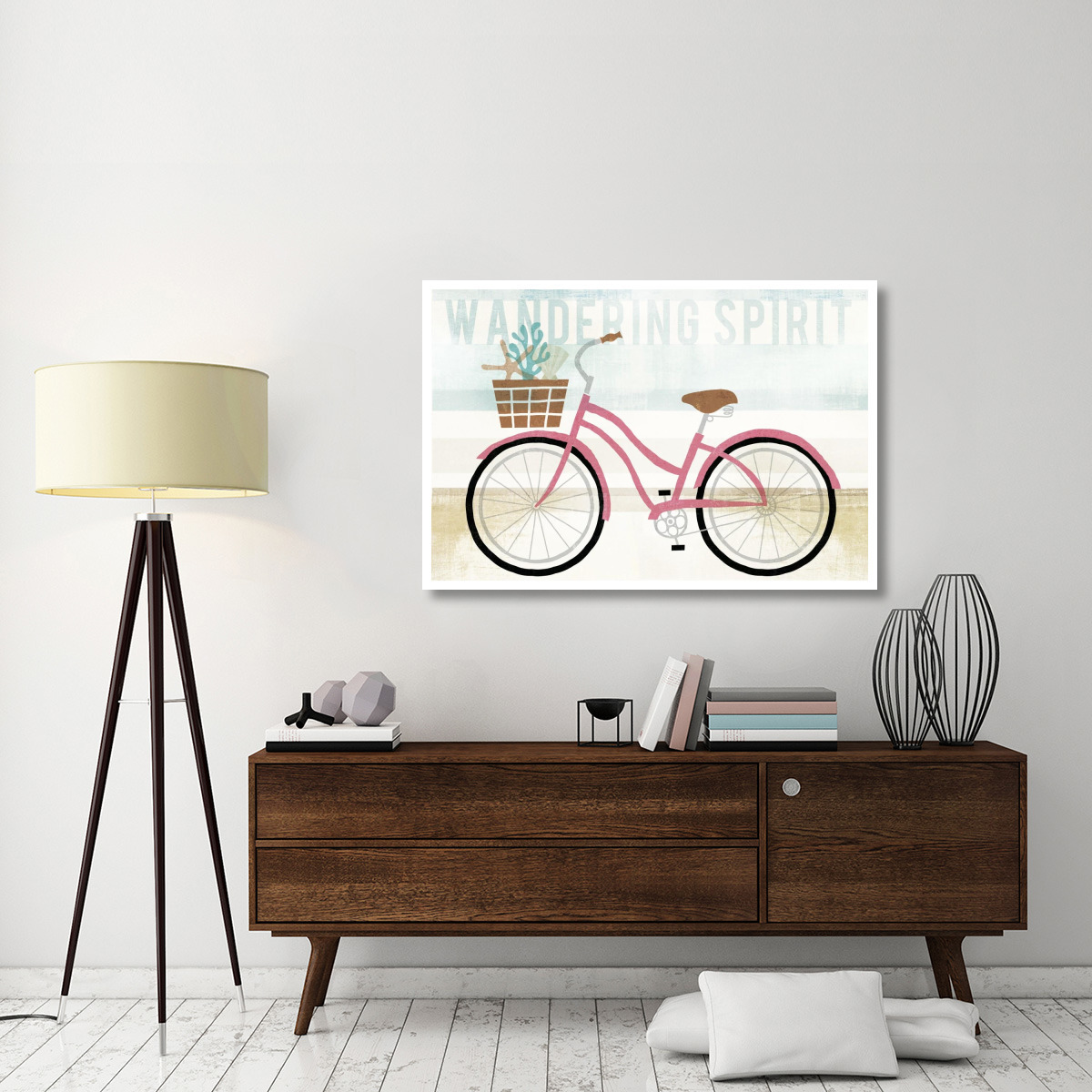 Beach Cruiser Girls I -Paper Art-50&quotx34"