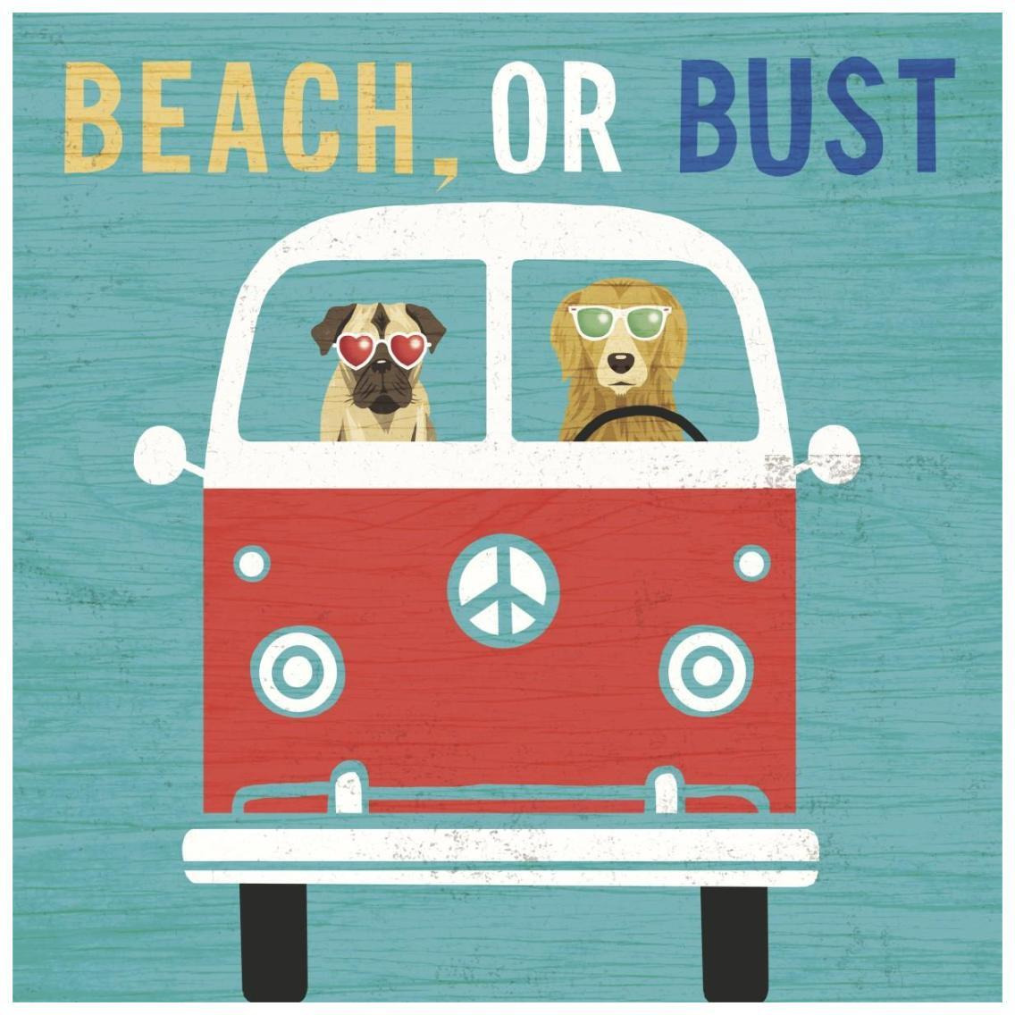 Beach Bums Bus -Paper Art-26&quotx26"