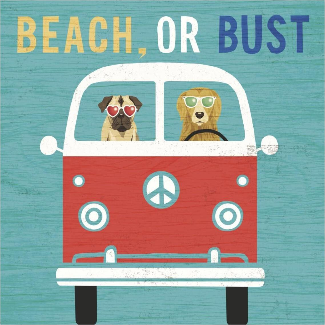 Beach Bums Bus -Paper Art-38&quotx38"