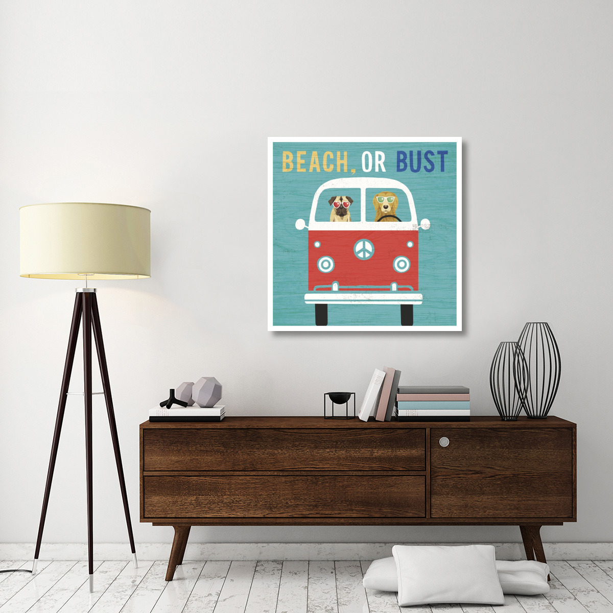 Beach Bums Bus -Paper Art-38&quotx38"